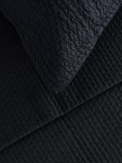 L&M Home Aspen Black Pure Cotton Quilt Clearance