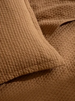 L&M Home Aspen Brulee Pure Cotton Quilted Pillowcases Cheap