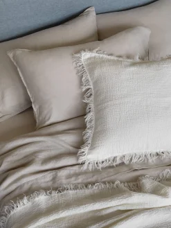 L&M Home Ava Chalk Pure Linen Throw Shop