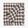 L&M Home Ava Gingham Pure Linen Throw New