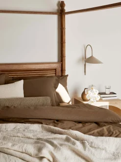 L&M Home Ava Nougat Pure Linen Rectangle Cushion Cheap