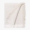 L&M Home Ava Nougat Pure Linen Throw Shop