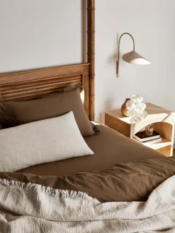 L&M Home Ava Nougat Pure Linen Throw Shop