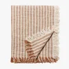 L&M Home Ava Toffee Stripe Pure Linen Throw Store