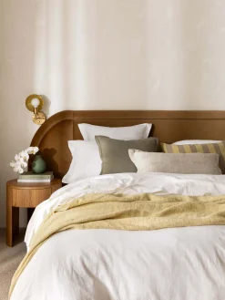 L&M Home Avenue White Linen & Cotton Pillowcases Cheap