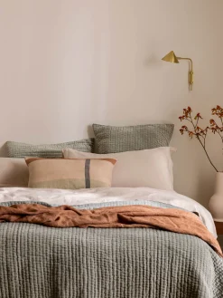 L&M Home Burton Cafe Heavy Linen Throw Cheap