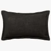 L&M Home Burton Liquorice Tailored Heavy Linen Rectangle Cushion Fashion