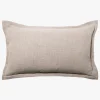 L&M Home Burton Oatmeal Tailored Heavy Linen Rectangle Cushion Outlet