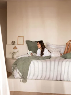 L&M Home Burton Seagrass Tailored Heavy Linen Cushion Sale