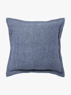 L&M Home Burton Vintage Blue Tailored Heavy Linen Cushion Discount