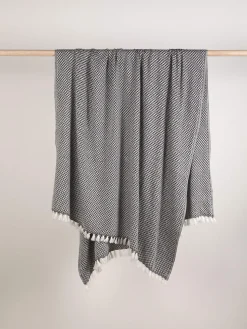 L&M Home Copenhagen Charcoal Pure Cashmere Throw Flash Sale