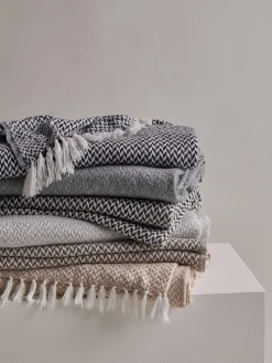 L&M Home Copenhagen Silver Pure Cashmere Throw Flash Sale