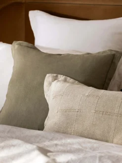 L&M Home Echo Sage Pure Linen Cushion Cheap