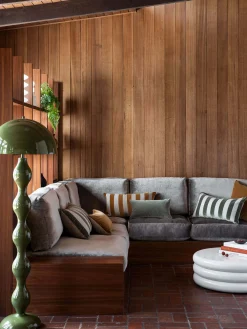 L&M Home Etro Black Stripe Velvet Cushion Cheap