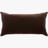 L&M Home Etro Chocolate Lumbar Velvet Cushion New