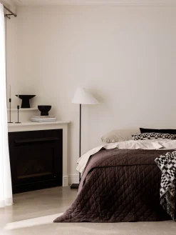 L&M Home Etro Chocolate Lumbar Velvet Cushion New