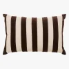 L&M Home Etro Chocolate Stripe Velvet Cushion Clearance
