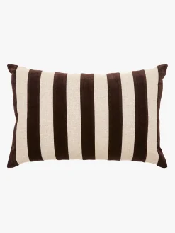 L&M Home Etro Chocolate Stripe Velvet Cushion Clearance
