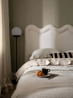 L&M Home Etro Chocolate Stripe Velvet Cushion Clearance