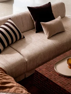 L&M Home Etro Chocolate Stripe Velvet Cushion Clearance