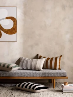 L&M Home Etro Eucalypt Stripe Velvet Cushion New