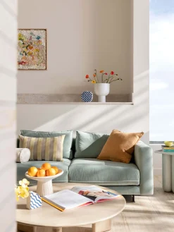 L&M Home Etro Limone Stripe Velvet Cushion Cheap