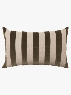 L&M Home Etro Olive Stripe Velvet Cushion Store