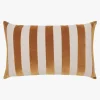 L&M Home Etro Toffee Stripe Velvet Cushion Cheap