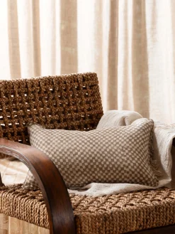 L&M Home Gia Mocha Reversible Linen Cushion Best Sale