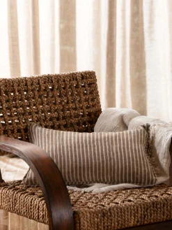 L&M Home Gia Mocha Reversible Linen Cushion Best Sale