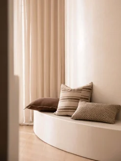 L&M Home Gia Mocha Reversible Linen Cushion Best Sale