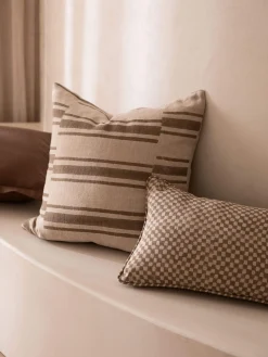 L&M Home Gia Mocha Reversible Linen Cushion Best Sale