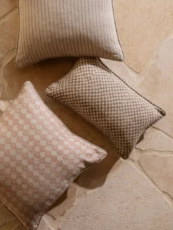 L&M Home Gia Mocha Reversible Linen Cushion Best Sale