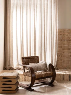 L&M Home Gia Mocha Reversible Linen Cushion Best Sale