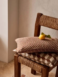 L&M Home Gia Terracotta Reversible Linen Cushion Flash Sale