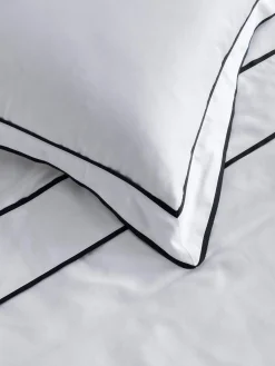 L&M Home Grosgrain Black Egyptian Cotton Duvet Cover Set Cheap