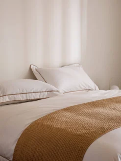 L&M Home Grosgrain Caramel Egyptian Cotton Tailored Pillowcases Cheap