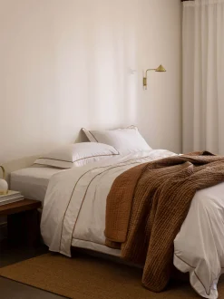 L&M Home Grosgrain Caramel Egyptian Cotton Tailored Pillowcases Cheap