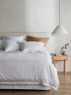 L&M Home Grosgrain Caramel Egyptian Cotton Tailored Pillowcases Cheap