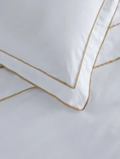 L&M Home Grosgrain Caramel Egyptian Cotton Tailored Pillowcases Cheap