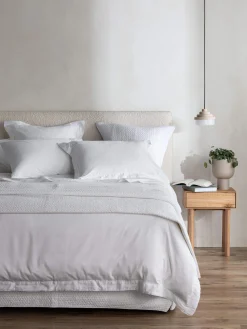 L&M Home Grosgrain White Egyptian Cotton Duvet Cover Set Sale