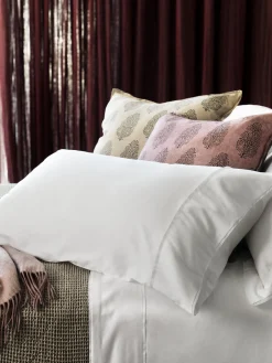 L&M Home Grosgrain White Egyptian Cotton Sheet Set Flash Sale