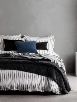 L&M Home Loft Graphite Linen & Cotton Sheet Set Discount