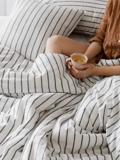 L&M Home Loft Graphite Linen & Cotton Pillowcases Flash Sale