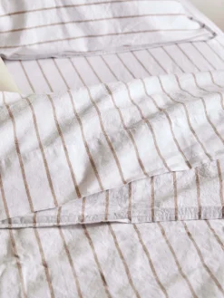 L&M Home Loft Tan Linen & Cotton Sheet Set Hot