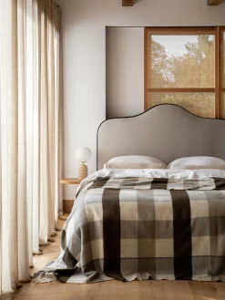 L&M Home Mae Natural Pure Linen Bolster Cushion New