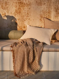 L&M Home Margot Jade Linen Bolster Cushion Hot