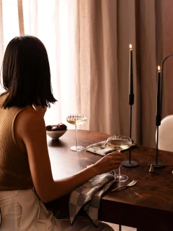 L&M Home Mona Black Candle Holder Set Store