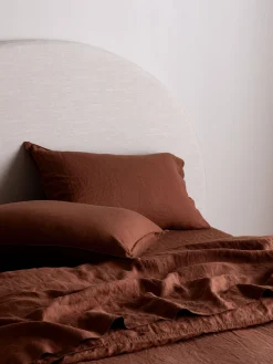 L&M Home Mondo Cinnamon Organic French Linen Sheet Set Best Sale