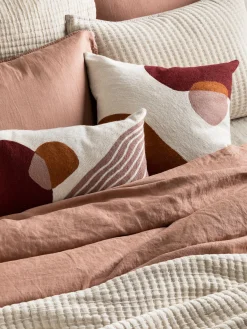 L&M Home Mondo Clay Organic French Linen Sheet Set New